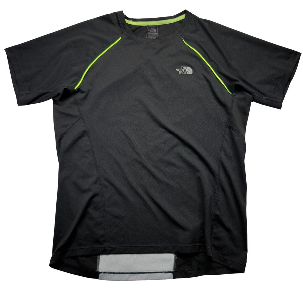The North Face Mens L Flight Series FlashDry Running Shirt Black Neon Crew